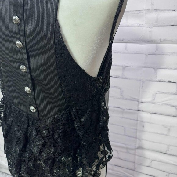 Y2K BKE Boutique Open Vest Ruffles Lace Women Size L - Picture 7 of 13